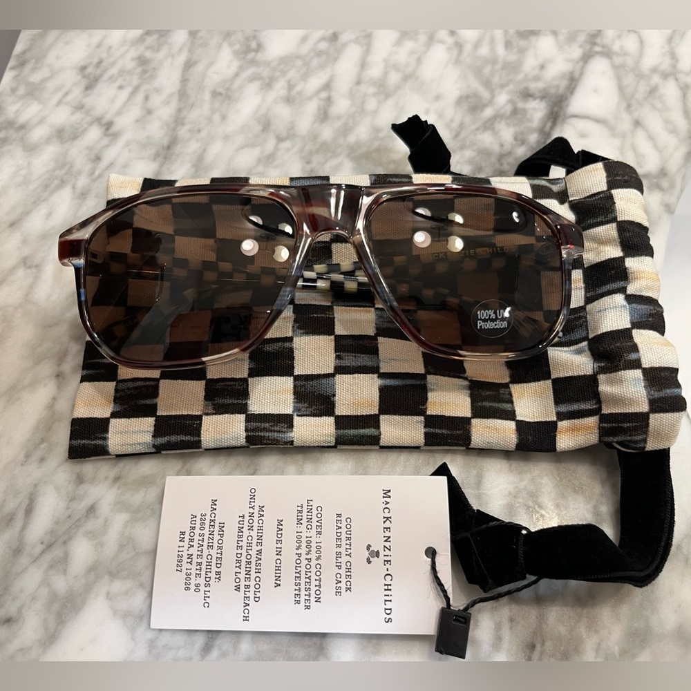 MacKenzie-Childs Checkered Aviator Sunglasses